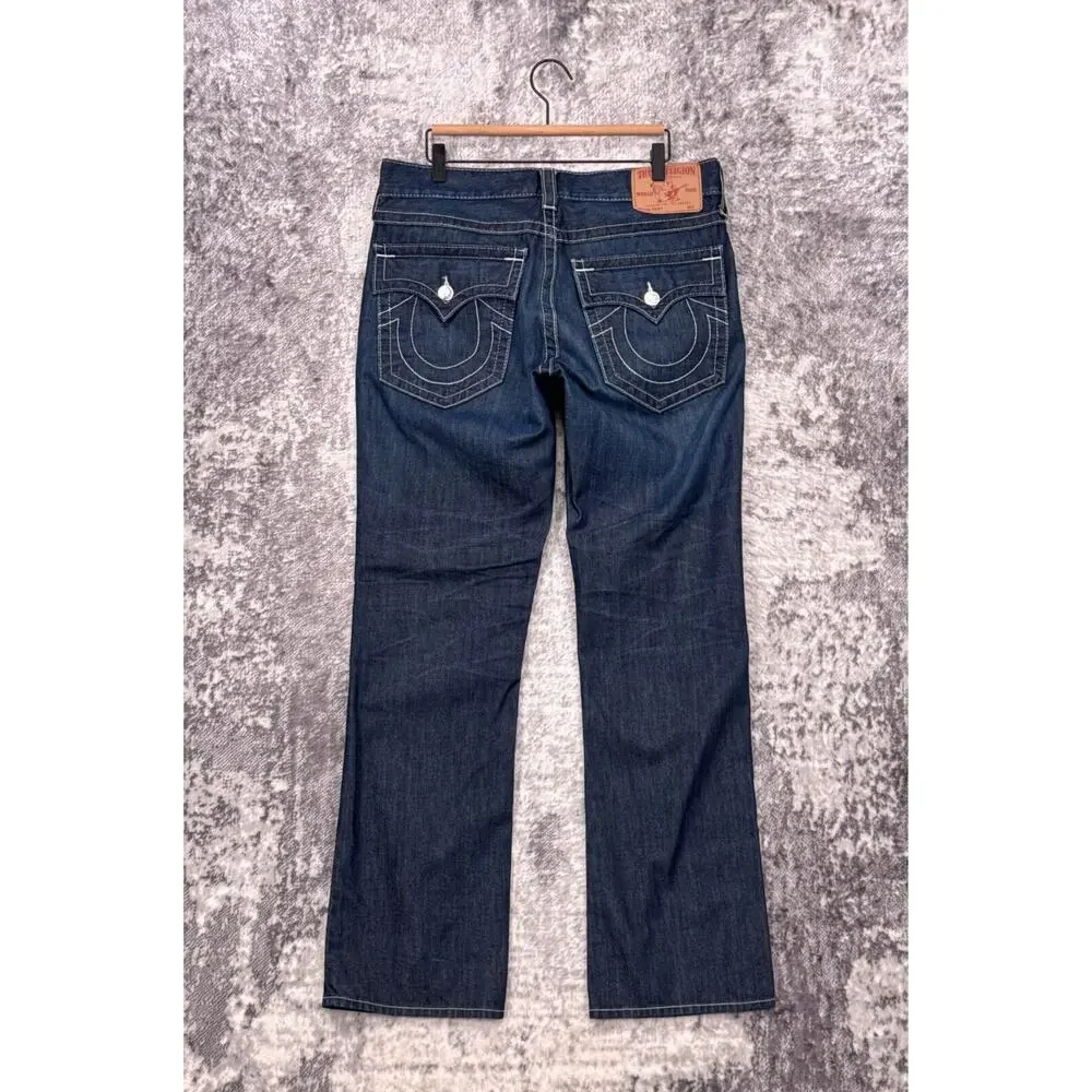 New True Religion Jeans 33 x 33 Mens Ricky Flap Pocket Relaxed Straight Fit